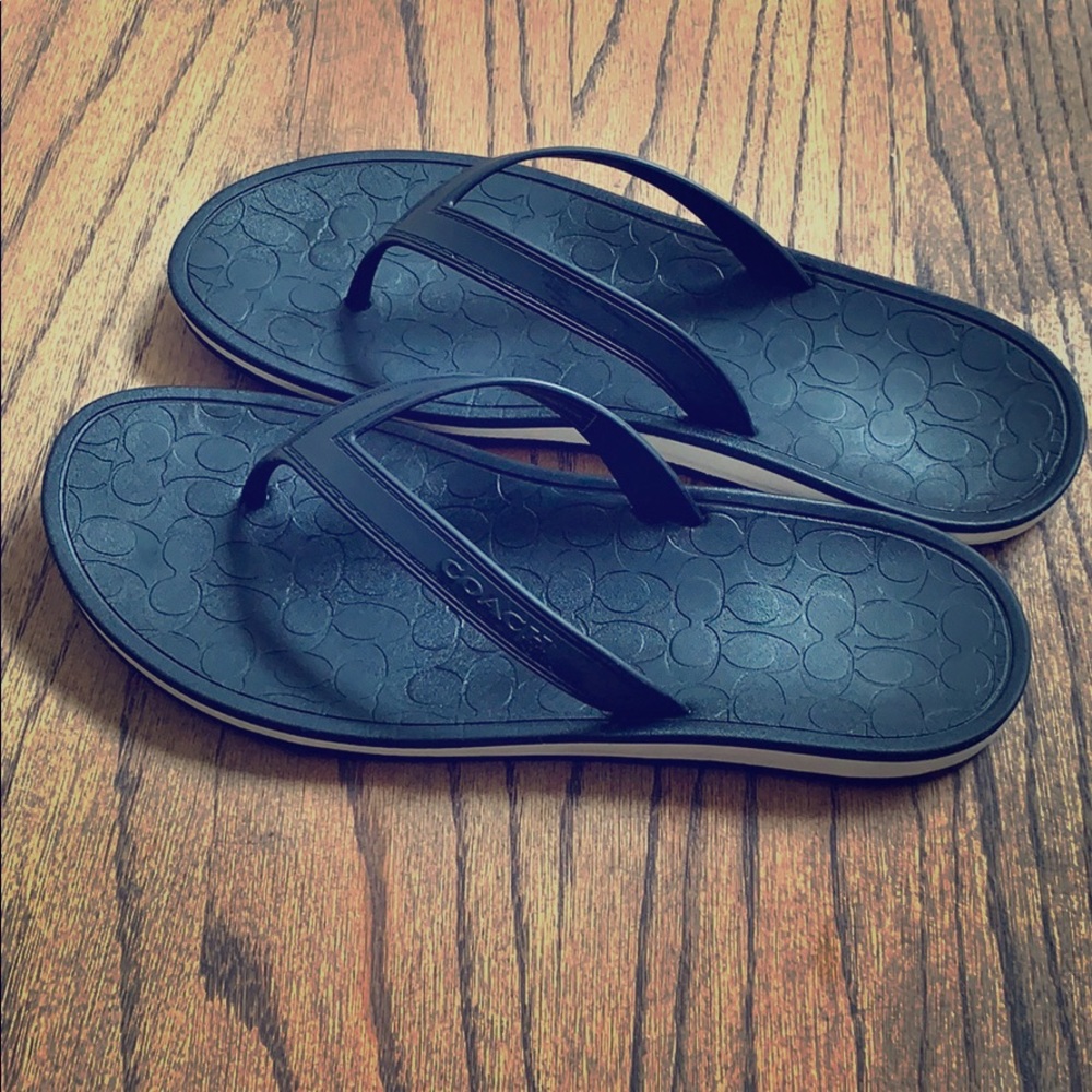 Black Coach Flip Flops Barely Worn